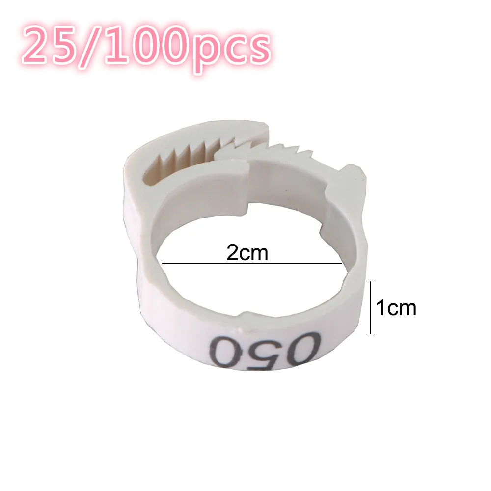 25/100 Pcs Pigeon Leg Bands Poultry Dove Bird Parrot Clip Rings Band Foot Ring Pigeon Supplies Bird Appliances