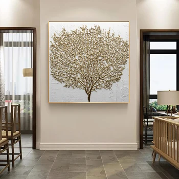 

Home Decorative Nordic Style Poster Prints Wall Art Canvas Painting Modern Abstract Golden Tree Modular Pictures No Frame