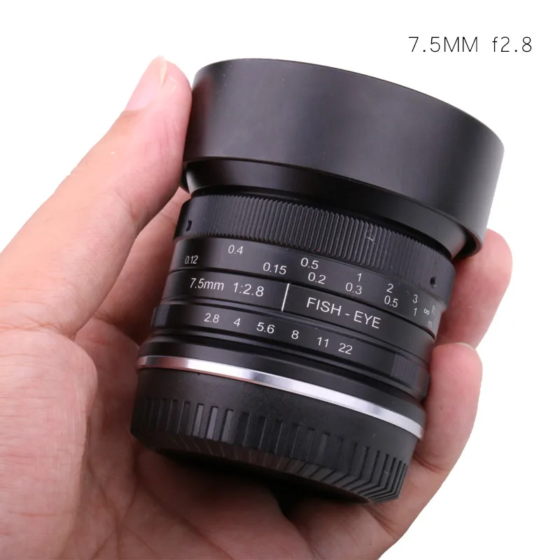 7,5 мм f2.8 объектив рыбий глаз 180 APS-C ручной фиксированный объектив для Canon EOS-M крепление E Mount Fuji FX Mount Лидер продаж