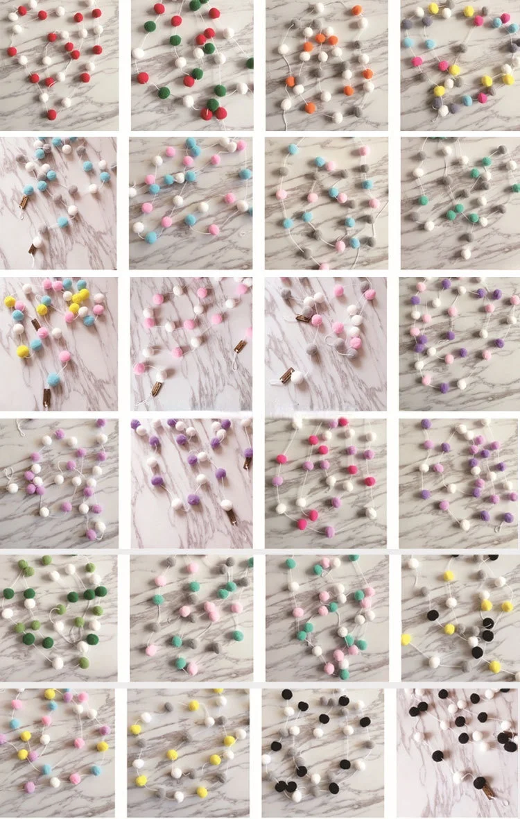 Macrame Rainbow Pompom Tassel Wall Hanging Decorative Colored Tassel Garland Pom Pom Ball Banner Garland for Boho Home Decor