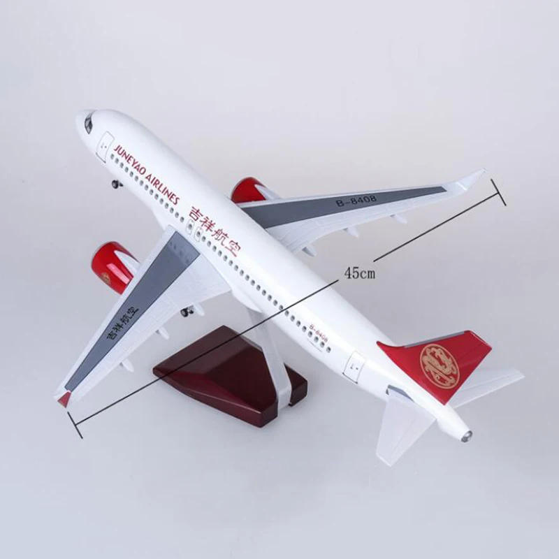 1/80 масштаб 47 см самолет Airbus A320 NEO JUNYAO модель самолета светодиодный свет и колесо шасси литье под давлением модель самолёта из смолы игрушка