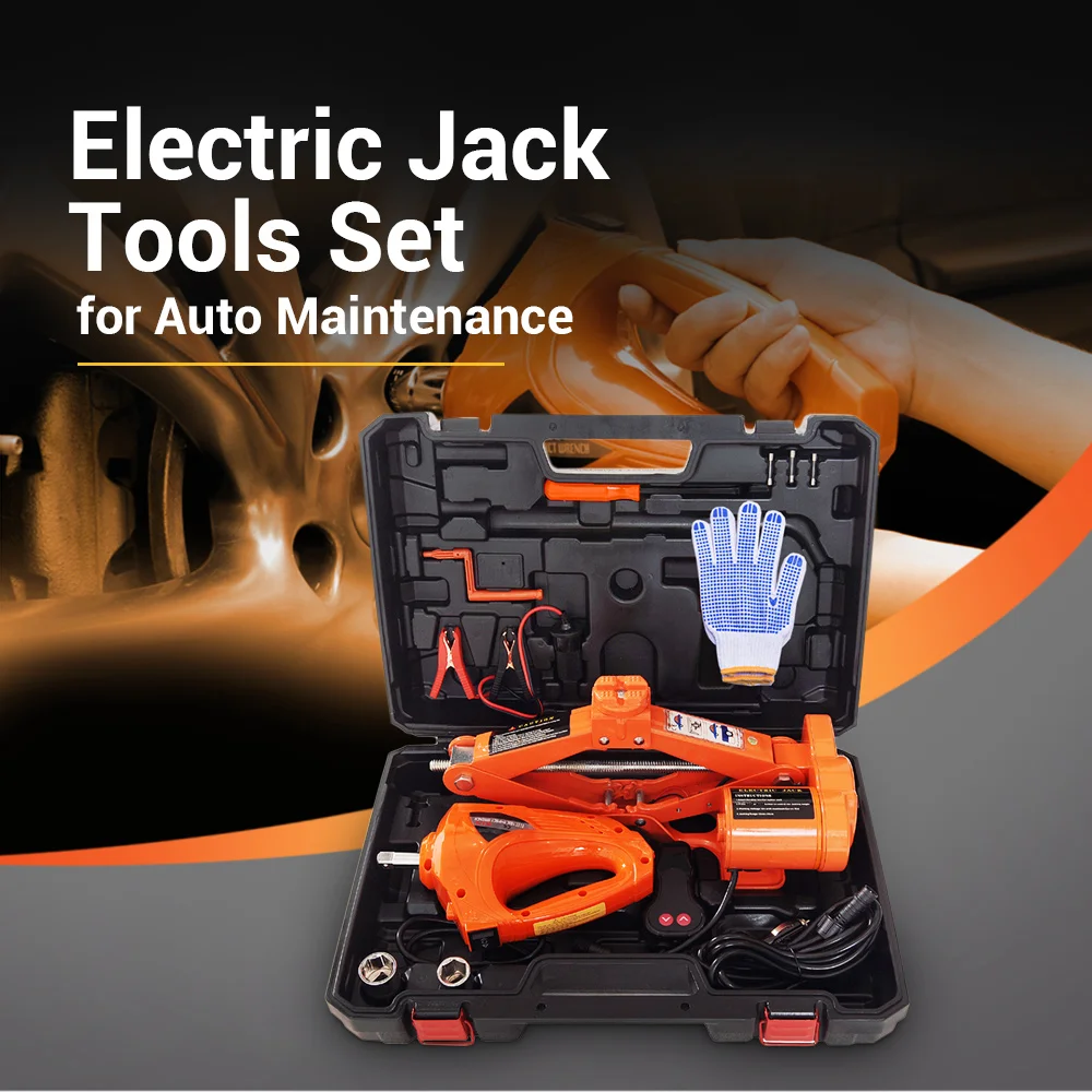 

ZS2J - B02 2T Electric Jack Tools Set with Impact Wrench for Auto Maintenance Packaged by ABS Storage Box New Arrival