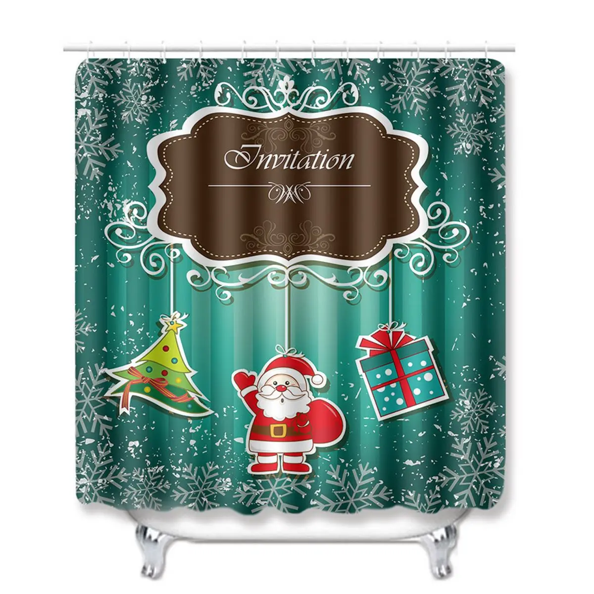 4 шт./компл. Веселый Рождественский колокольчик с узором Нескользящая подставка коврик крышки унитаза крышка ванны коврик Водонепроницаемый полиэстер Душ Шторы