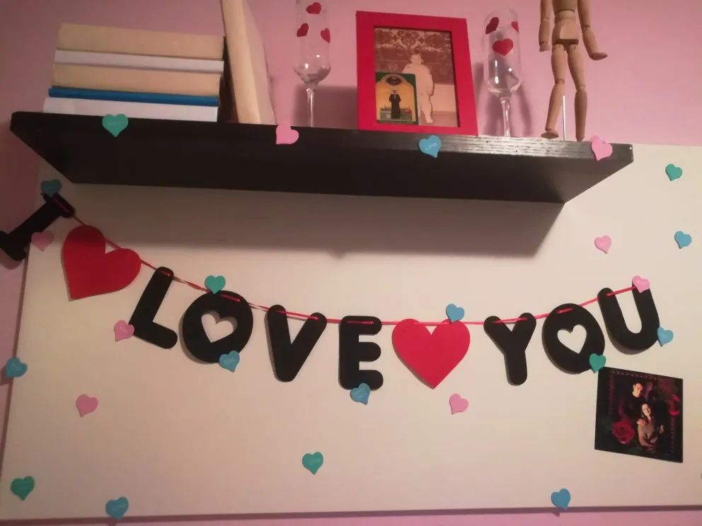 1 Набор красного сердца и буквы нетканый I Love You баннер для свадебного оформления кулон гирлянда реквизит для фотосессии Валентина вечерние принадлежности