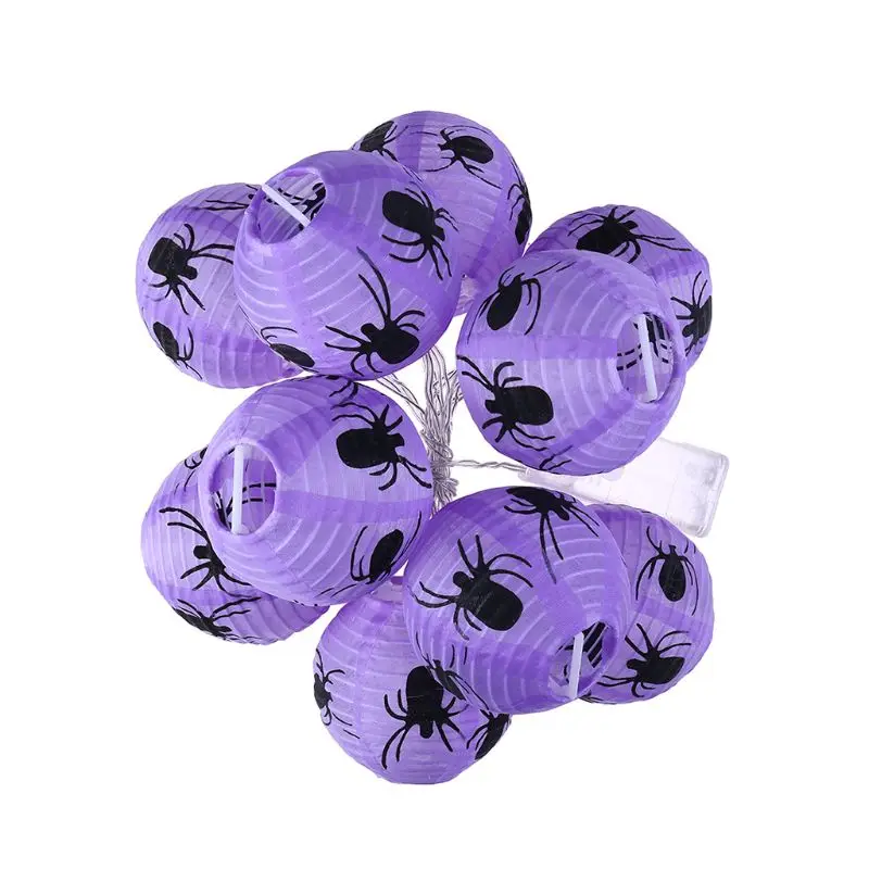 

Halloween Glowing Lantern Retractable Hand-held Purple Spider Lantern Ghost Festival Scene Arrangement Decorative Light String