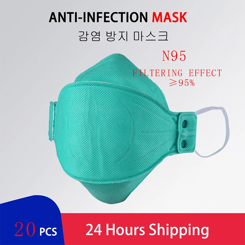 

5Pcs Protective Respirator Mask N95 Respirator Prevent Bacteria Thick non-Woven Fabric Face Shield Cover CE FFP3 Dust Mask