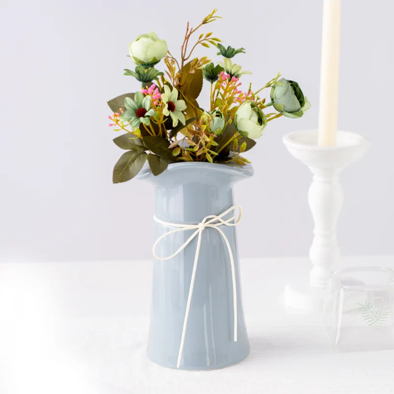 Artificial Flowers Rose Silk Daisy Camellia Bud Small Rose Bridal Bouquet Bride Wedding Home Decoration Fake Flowers Faux