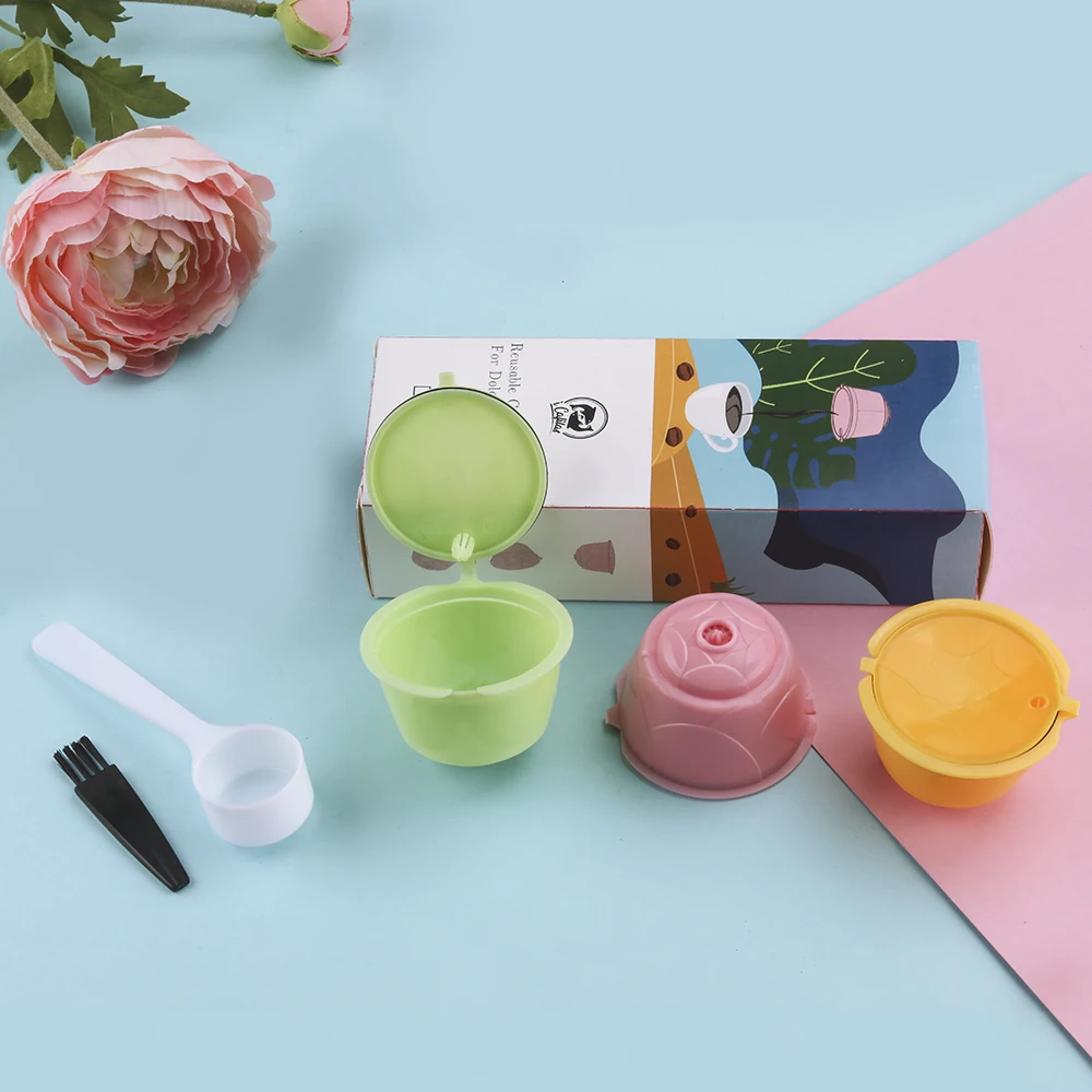 3 пачки, 6 пачек, цветочные капсулы Dusto rмногоразового использования, Nescafe DolceGusto, Экологичные многоразовые капсулы, фильтр PP DolceGusto