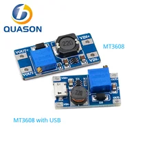 A placa ajustável do impulso 2a do módulo do impulso de DC-DC intensifica o módulo com micro usb 2v-24v a 5v 9v 12v 28v mt3608 módulo