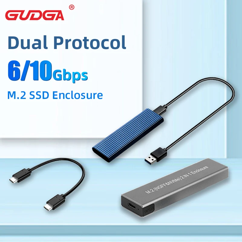 Чехол для M2 SSD футляр NVME M.2 на USB Type C 3 1 адаптер Dual PCIE NGFF SATA M/B чехол ключа 2230/2242/2260/2280