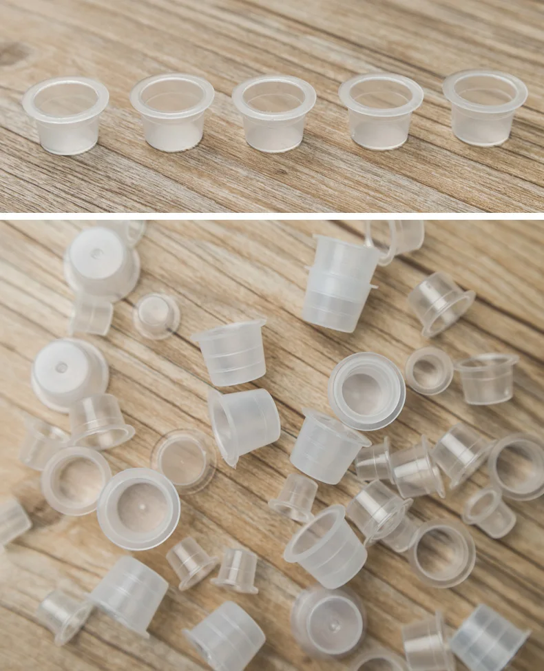 1000Pcs Plastic Microblading Tattoo Ink Cup Cap Pigment Clear Holder Container S/M/L Size For Needle Tip Grip tattoo supplis