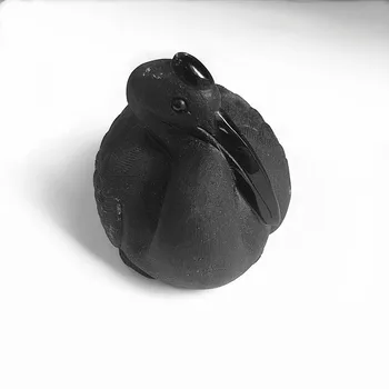 

Factory Direct Sell Natural Black Obsidian Carving Crystal Grus japonensis Statue For Healing Decoration DLT