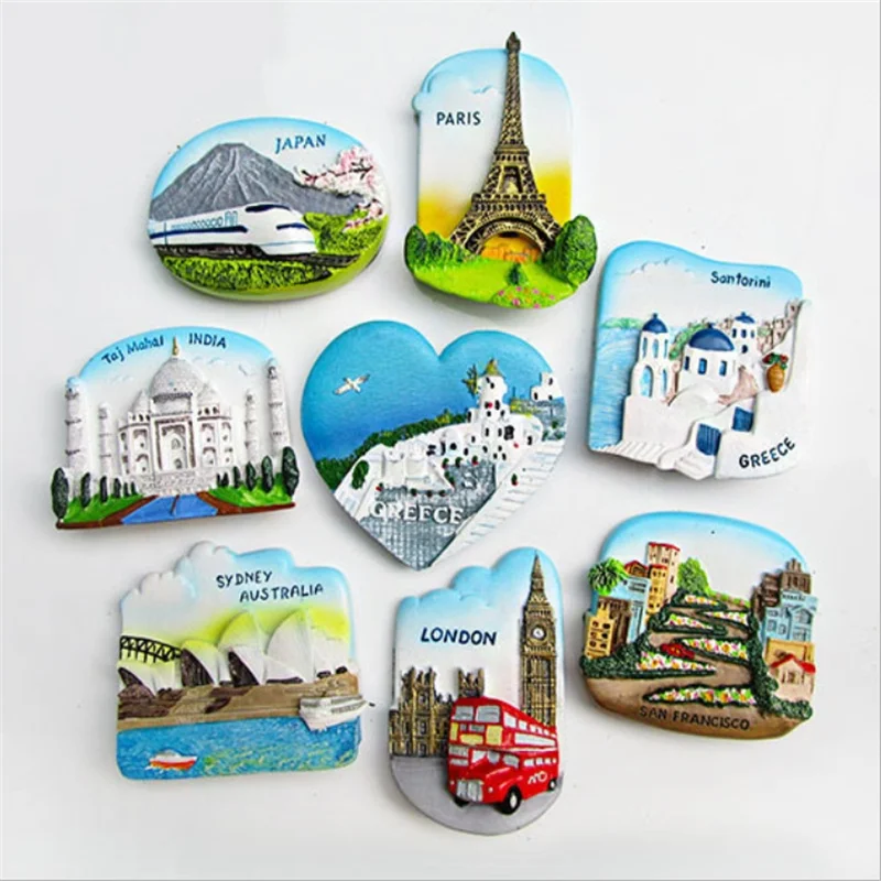 

3D Greece Bali France Japan United Kingdom United States World Travel Resin Stereo Fridge Magnet