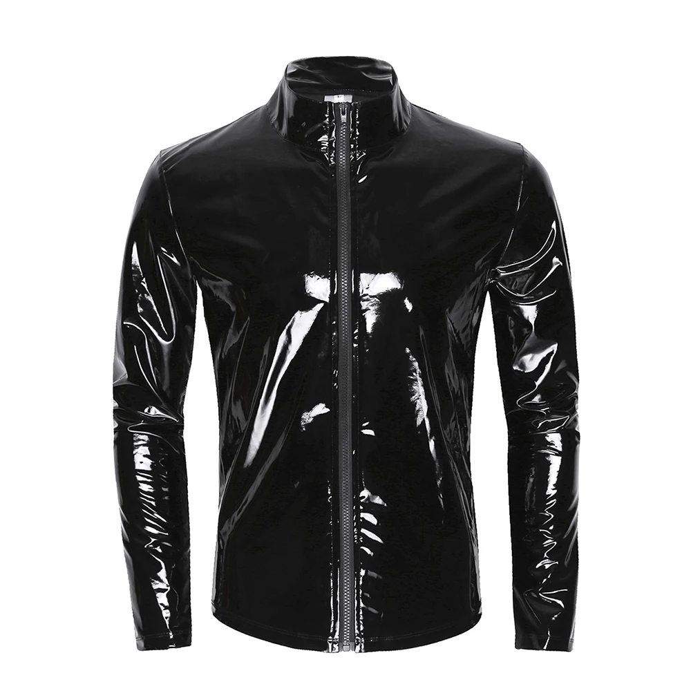 Reflective Jacket Black Pvc Puffer Jacket PVC 24 Tracksuit Hooded
