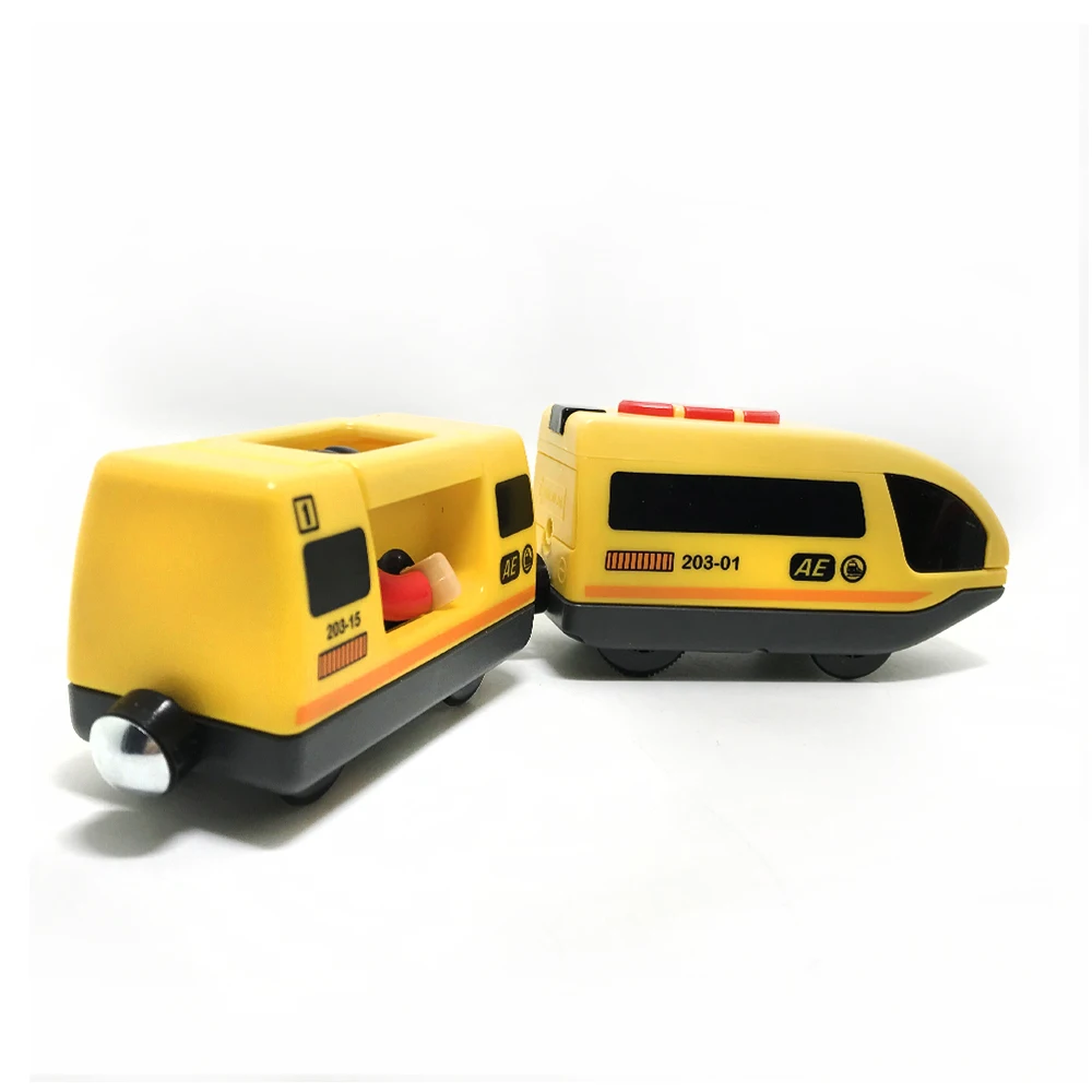 RC пульт дистанционного управления Магнитный Электрический поезд совместим с BRIO деревянный трек красный белый Электрический поезд детский трек игрушка