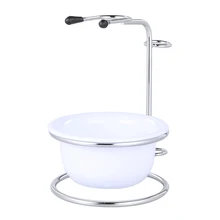 2 в 1 Для мужчин набор для бритья помазок для бритья держатель и мыло чаша для Мужской Бороды чаша для крема для бритья стойка мужской инструмент для бритья, комплект