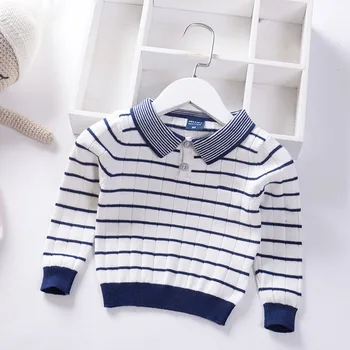 

handsome boys autumn winter warm full sleeve striped tops kids toddler thicken clothing winter clothes sweater outfits 6M-4Y