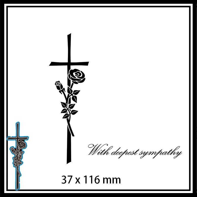 Metal Cutting Dies Rose on The Cross New Scrapbook paper decoration template Embossing DIY Paper Card Craft 37*116mm | Дом и сад