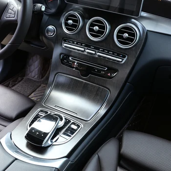 

For Mercedes Benz C Class W205 GLC X253 Carbon Fiber Color Sticker Car ABS Center Console Panel Decoration Cover Trim