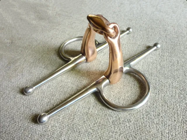 Медный мундштук для щек, конский бит, Equestrain 135 мм - Цвет: copper 125mm