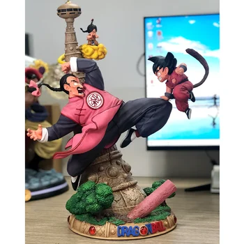 

17" Dragon Ball Statue Peach White VS Little Goku Fairy Tower Bust Full-Length Portrait GK Action Figure Model Toy BOX 44CM Q145