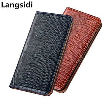 

Lizard pattern natural genuine leather phone case card slot holder for Nokia 6.1 Plus/Nokia 6/Nokia 6 2018 phone bag funda case
