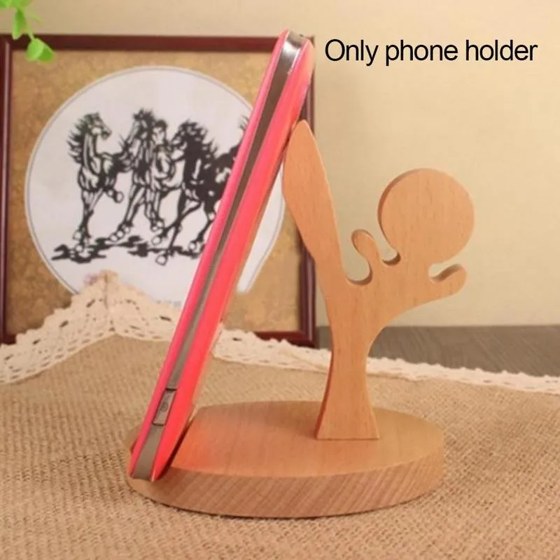 Desktop Pemegang Telepon Kayu Kufung Gaya Ponsel untuk Ponsel Samsung Smart Stand untuk Xiaomi untuk Iphone Portable Bracket Ho N7E3