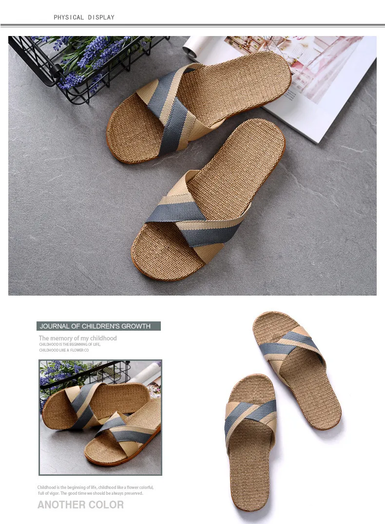 Новый Для Мужчин's Летние тапочки Туфли без каблуков из дышащего хлопка повседневные сандалии для дома Ванная комната Нескользящие