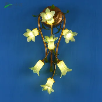 

Hotel led wall fixture Large stained glass shade wall light Bedside Wall Lamp Stairway lamps G4 Led wall sconce wedding lighting