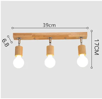 Светодиодный потолочный светильник с 3 подвесками из дерева для помещений, современный светильник для кухни, гостиной, спальни, крыльца, фонового декора, светильник AC110-265V - Цвет корпуса: 3 pendants