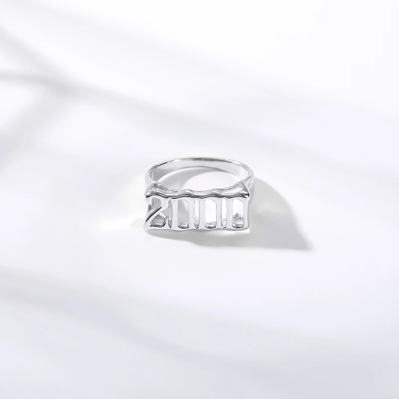 Старое Английское кольцо для женщин, персонализированное кольцо с цифрами, год 1992 1996 1997 1998 anillos, нержавеющая сталь, Индивидуальные Кольца, золотые ювелирные изделия