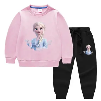 

Frozen Fashion Kids Clothing Set Children Elsa Hoody+pant set Cartoon Baby Girls Outfits Teenagers Sports Suit clothes