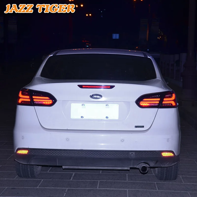 Автомобильный светодиодный задний фонарь для Ford Focus 3 MK3 Sedan- задний противотуманный фонарь+ стоп-сигнал+ Динамический сигнал поворота