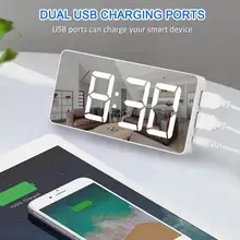 LED réveil horloge de bureau numérique horloge électronique avec chargeurs USB affichage de la Date de température