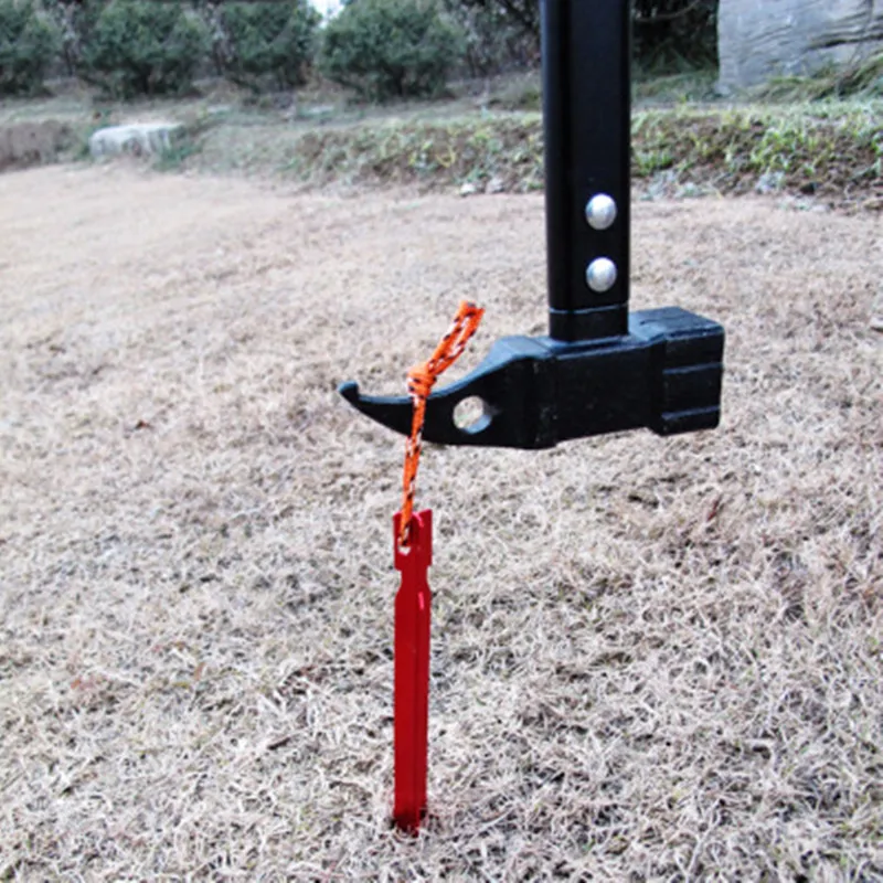Alloy Tent Nail 18cm Aluminum Three-sided Ground Nail Outdoor Tent Peg With Rope