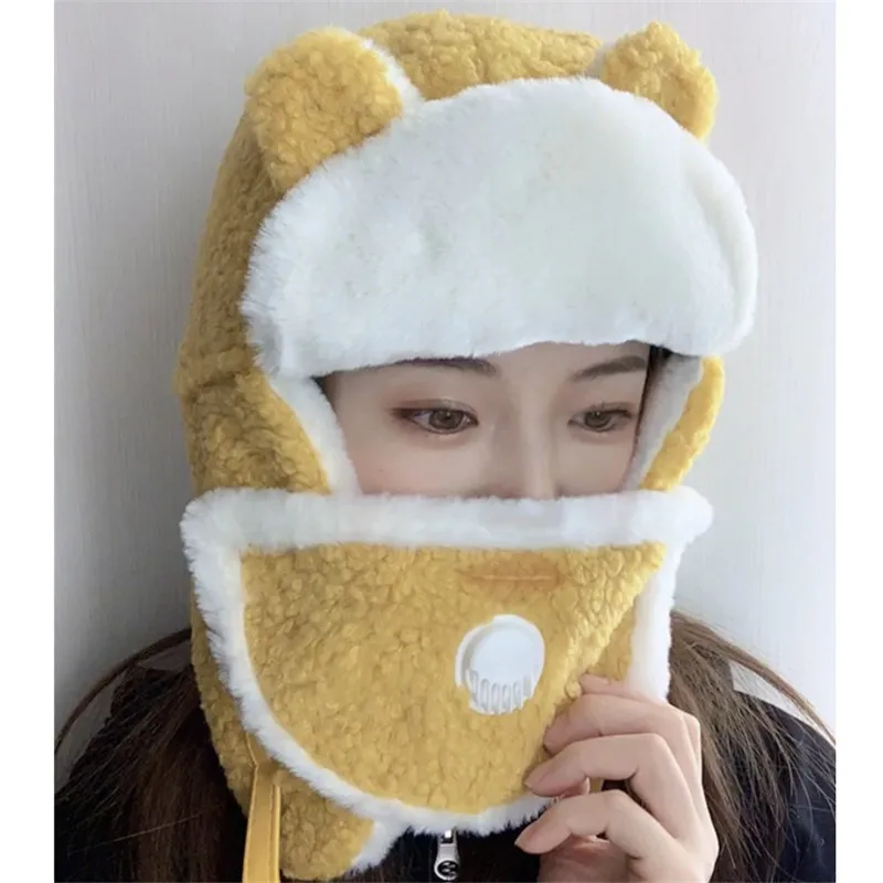 

Warm Earmuffs Cotton Ear-flapped Thicken Hat women Cat Ears Cap Ears Cap