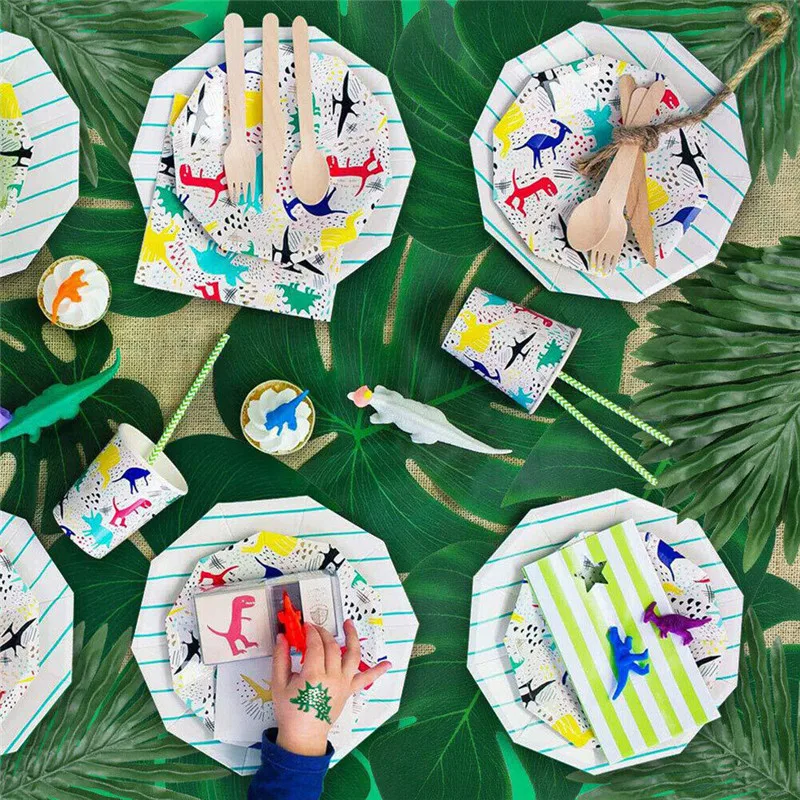 36 Pcs Artificial Palm Leaves Tropical Plant Faux Leaves Luau Party Decoration Green Plants Greenery Wedding Party Decor Sets