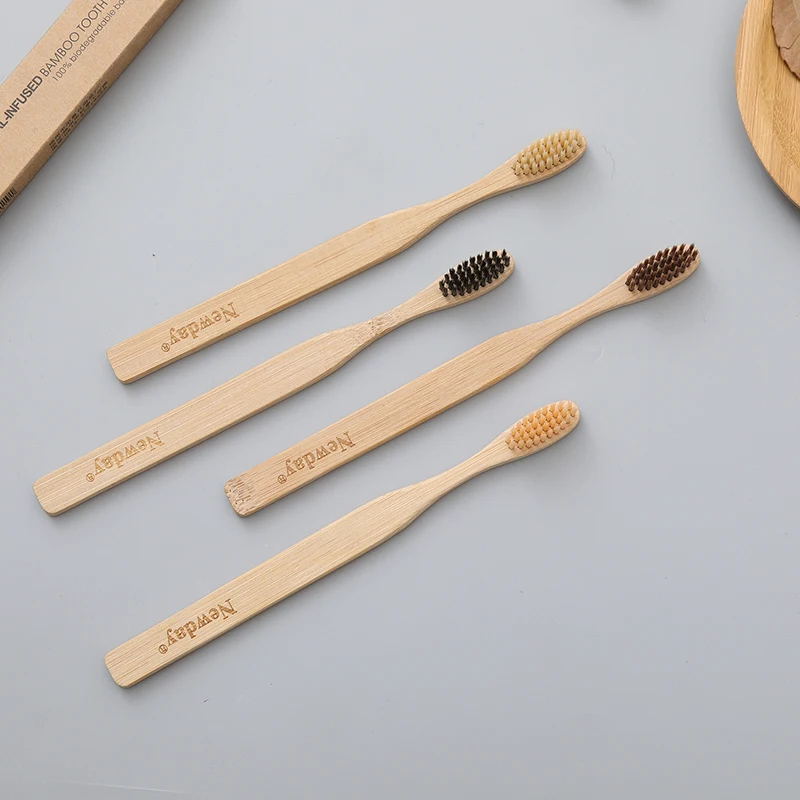 Экологически чистая бамбуковая зубная щетка деревянная зубная щетка для взрослых жесткие волосы древесный уголь уход за полостью рта портативная зубная щетка на заказ с логотипом
