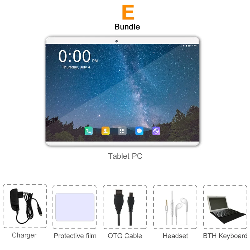 N9 фаблет 10 дюймовый планшет сенсорный экран multi touch Android 8,0 Octa Core оперативная память 6 ГБ Встроенная память 64 Гб Камера 8MP Wi-Fi 10,1 планшет 4 аппарат не привязан к оператору сотовой связи pro pc - Комплект: Комплект 5