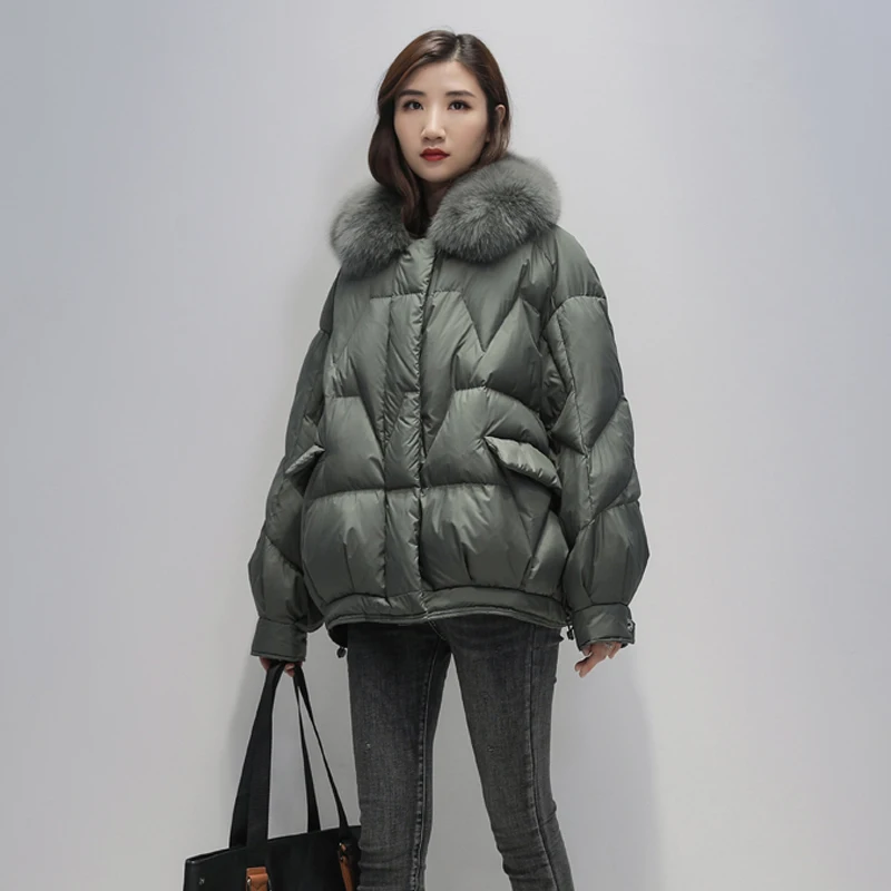 FTLZZ 2020 Winter Big Real Fur Hooded Jacket New