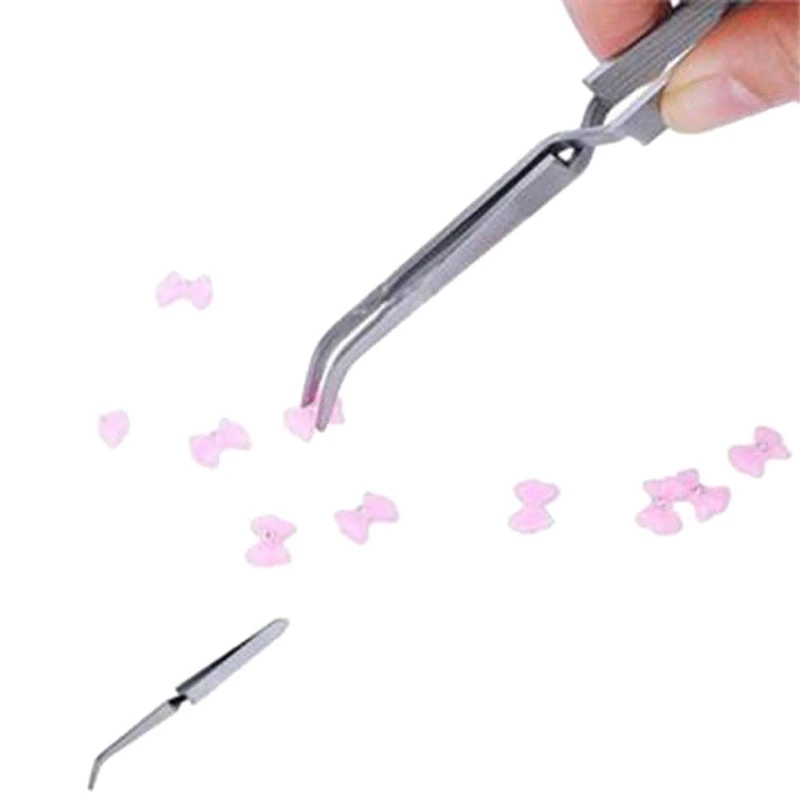 ABVP 4Pcs Professional Multi-Functions Stainless Steel Nail Shaping Self Close Holding Tweezers For UV Gel Tips C Curve Pinchers