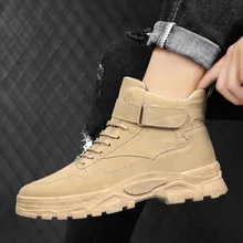 

Simple Solid Color Classic Platform Men's Shoes Fashion Personality Velcro Work Shoes Daily Wear Wear Dr. Martens Boots