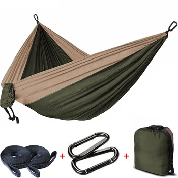 

Custom Professional Outdoor Camping Hammock Parachute Cloth Hamaca Swing Rocking Beach Garden Sleeping Double Hanging Chair Bed