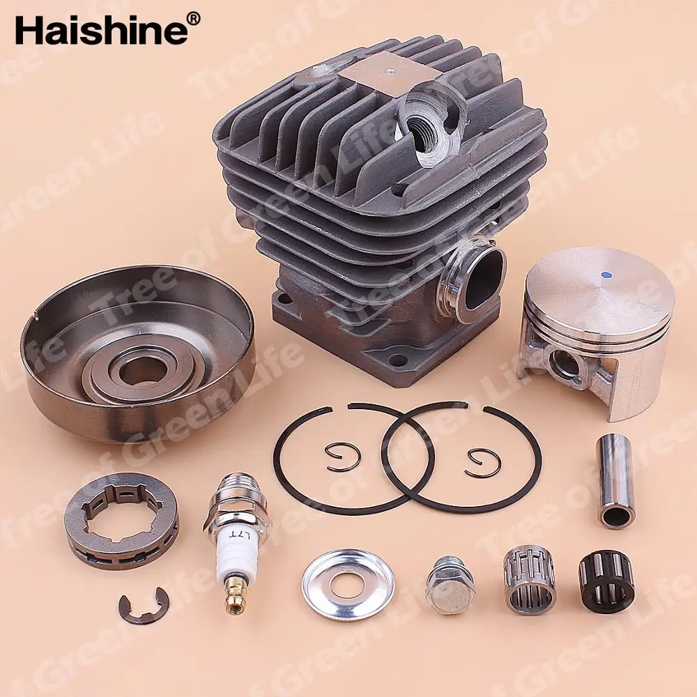 52mm Chainsaw Cylinder Piston Kit For Stihl MS460 046 MS 460 Clutch Drum 3/8" 7 Tooth Sprocket Rim Bearing Decompression Valve 4