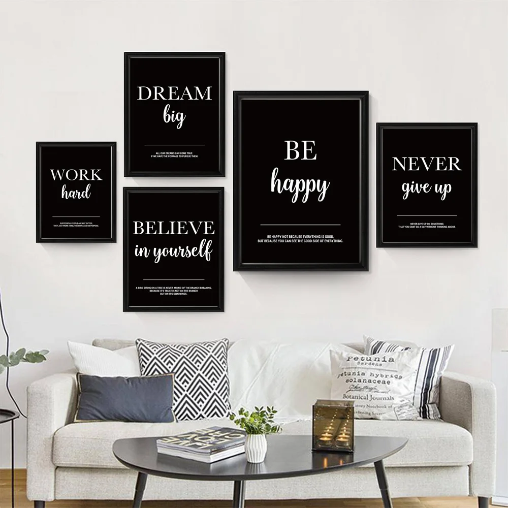 

Dream Work Motivational Wall Art Canvas Painting Motivational Posters And Prints Wall Pictures for Living Room Office Wall Decor