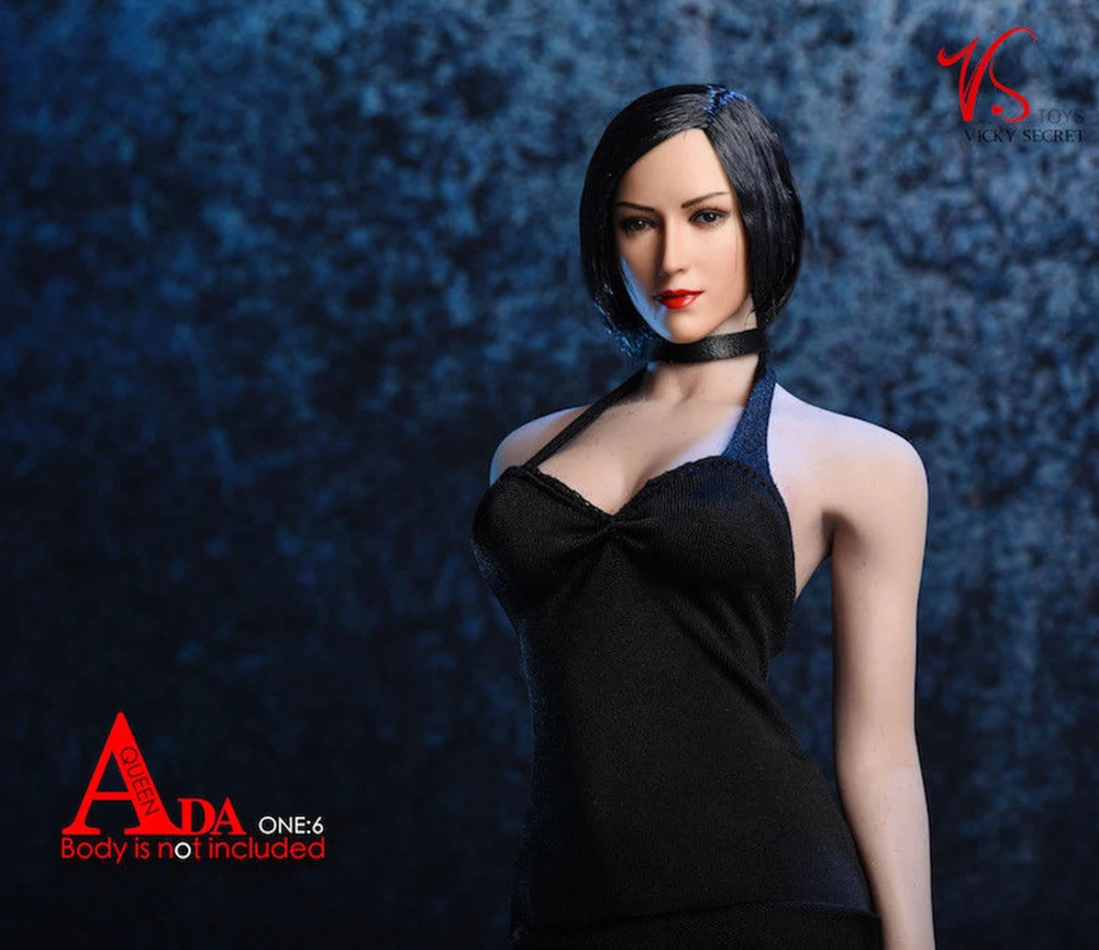 Vstoys 18XG14 1:6, сексуальное платье Ada Wong, набор, 1/6, длинная юбка с висящей шеей, черного и красного цветов для большой груди