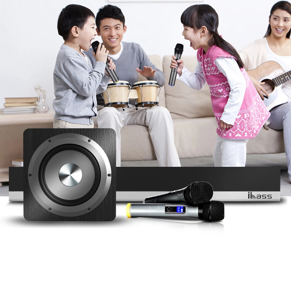 US $356.83 Combination Speaker Subwoofer and Soundbar Home Theater Coaxial Optical Karaoke Phone Computer with Remote Bluetooth Loudspeaker