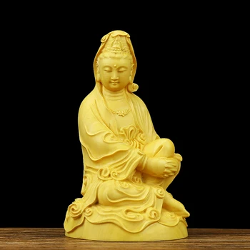 

Solid wood carving Guanyin, statue of little monk，Modern art sculpture，Home decoration accessories，Craft gift Buddha Statue