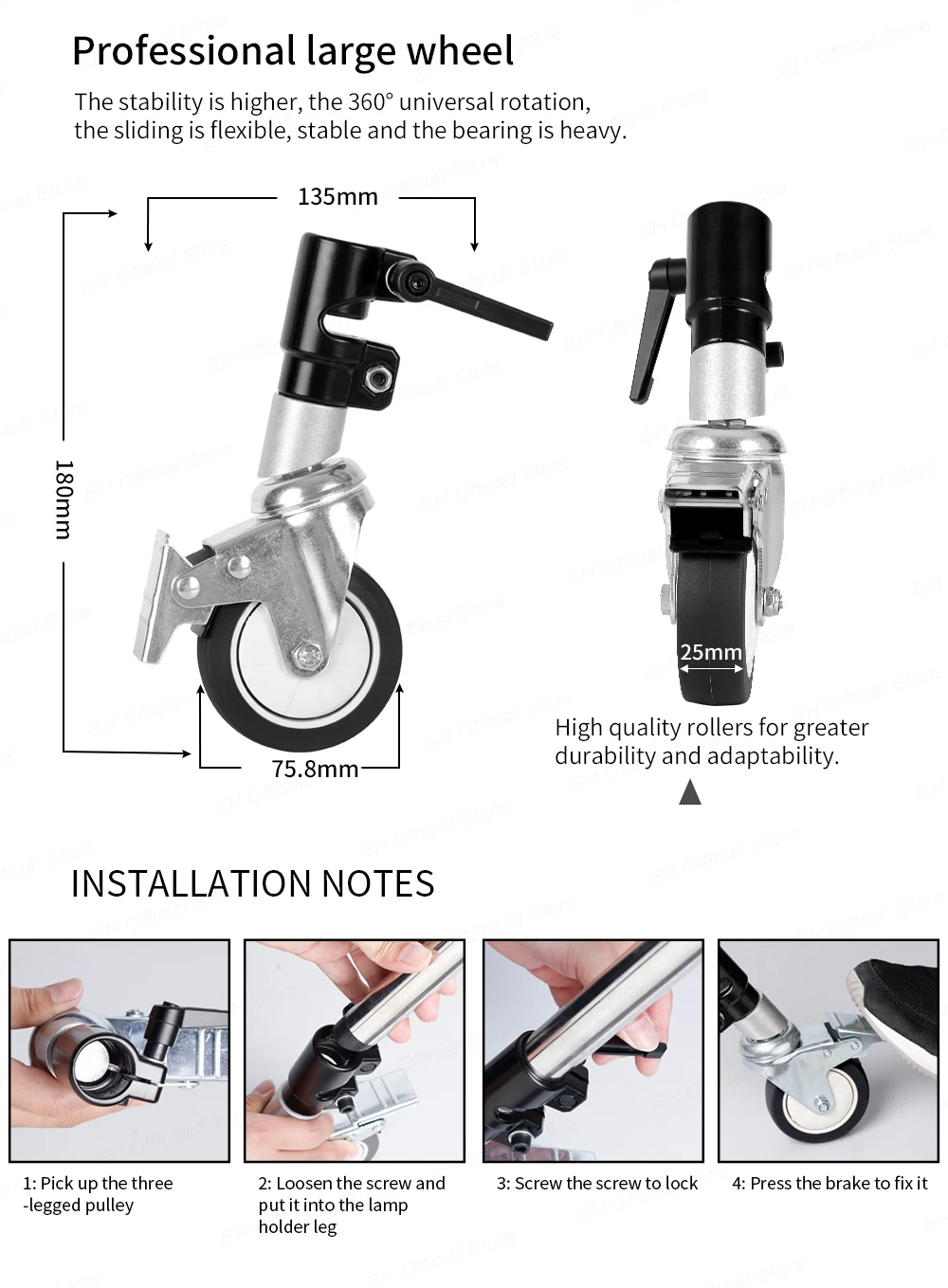 Profissional pro 3 rodas multi função estúdio