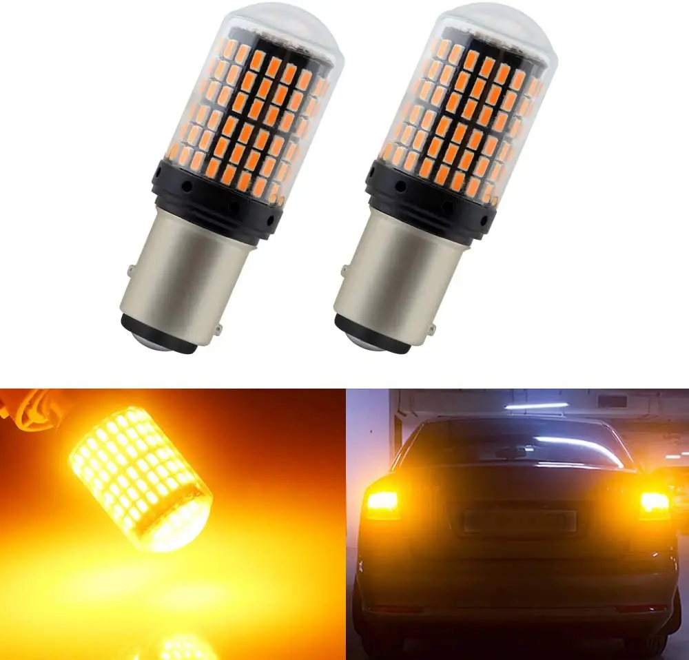 

2x Signal Lamp Led Car Bulbs Canbus 1157 Bay15d P21/5w 3157 3056 3156 3457 T20 7443 W21W W21/5W 144SMD Turn Brake Backup Light